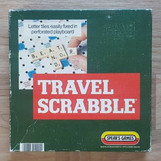 Vintage Travel Scrabble Board Game By Spears Games Retro Peg Board With Tiles