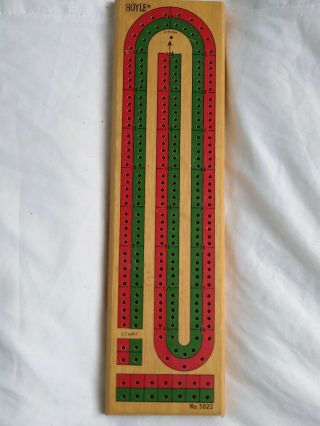 Vintage Hoyle Cribbage Classic Board Game 2 Lanes Wooden