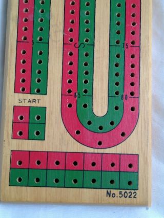 Vintage Hoyle Cribbage Classic Board Game 2 Lanes Wooden 3