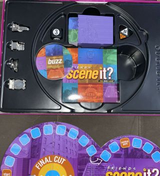 Friends Scene It? DVD Trivia Board Game Mattel 2005 Complete 2