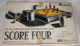 Vintage 1968 Score Four 3d Board Game No.  400 Nearly Complete No Instructions
