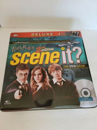 Harry Potter Scene It 2nd Edition Deluxe Dvd Game Tin Complete W/ Trading Cards