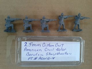 25mm Custom Cast American Civil War Berdan Sharp Shooters Firing Primed