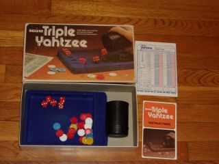 1978 Deluxe Triple Yahtzee Dice Game Complete