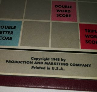 Scrabble Game Board Only Replacement Piece Part Hasbro Game Board 1948 3