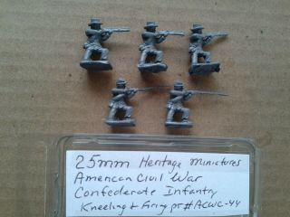 25mm Heritage Miniatures American Civil War Confederate Infantry Kneeling & Firi