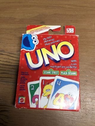 2003 Sesame Street My First Uno Card Game With King Size Cards.  Complete