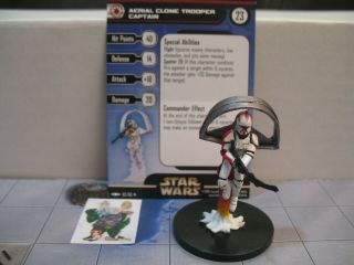 Star Wars Miniatures Clone Strike Aerial Clone Trooper Captain With Card 2/60