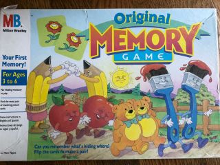 Vintage 1990 Milton Bradley Memory Game Complete -