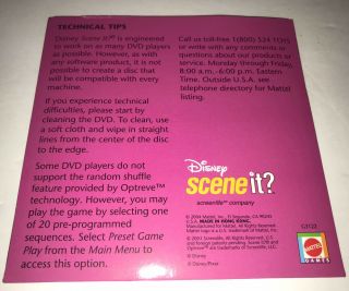 Disney Scene It 1st Edition The DVD Game Replacement Disc ONLY in Sleeve 2004 3