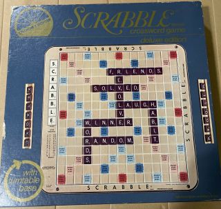 Vintage 1976 Selchow & Righter Deluxe Edition Scrabble Crossword Game Turntable