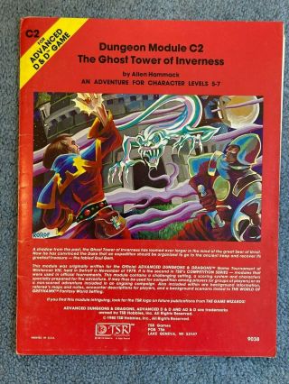Tsr Games Advanced Dungeons And Dragons Dungeon Module C2 1980