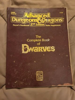 Complete Book Of Dwarves (ad&d 2nd Edition Rules Supplement 1991 Tsr 2124)