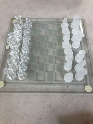 Small Glass Chess Set