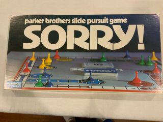 Sorry Board Game 1972 Parker Brothers 0390 100 Complete
