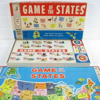 Game Of The States - Vintage 1960 Milton Bradley Board Game - 100 Complete