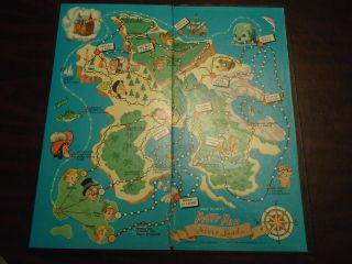 Vtg 1953 Walt Disney Peter Pan Neverland Board Game Of Adventure Game Board Only