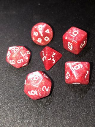 D&D Dungeon & Dragons RPG Dice Cranberry Chessex ? Marbelized Red Pink Swirl 3