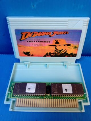 Vintage Famiclone Indiana Jones Temple Of Doom Old Chips Famicom Nes Cartridge