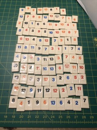 Rummikub Numbers 1997 Set of 106 Game Replacement Tiles Crafts Hobbies Scrapbook 2