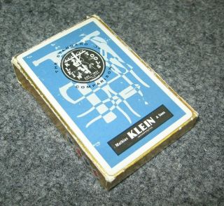 Vintage Blue Klein Tools Playing Cards Deck Mathias & Sons Brown Bigelow Rare 52