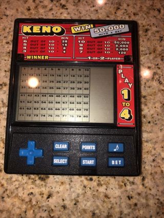 Radica Handheld Video Game Keno/ Lotto Win 50,  000 1 To 4