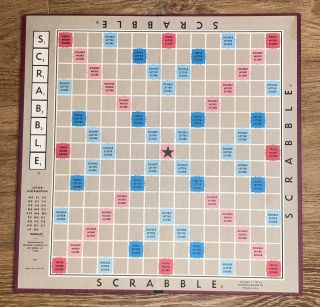 Vintage Selchow & Righter Scrabble Game Board Replacement Piece - Board Only