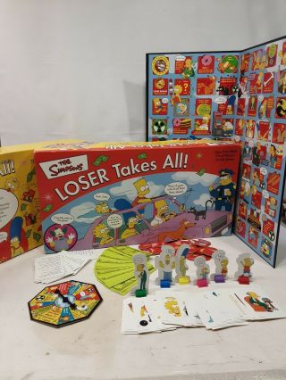 2001 The Simpsons Loser Takes All Board Game Complete Rose Art