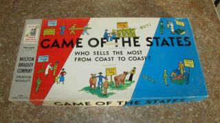 Vintage 1st Edition Game Of The States 1954 Milton Bradley No 4920 Complete
