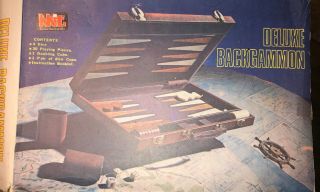 Mit Deluxe Backgammon Rare Vintage Leather Case 17 X 21.