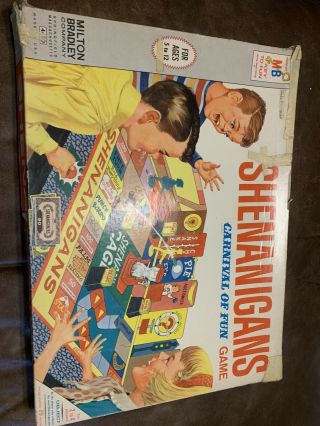 Vintage 1966 Shenanigans Board Game Milton Bradley Carnival Of Fun