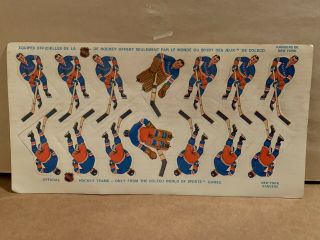 Vintage Coleco Table Top Hockey Player Sticker Sheet York Rangers Nhl 1970’s