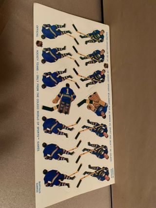 Vintage Coleco Table Top Hockey Sticker Sheet Buffalo Sabres Nhl 1970’s