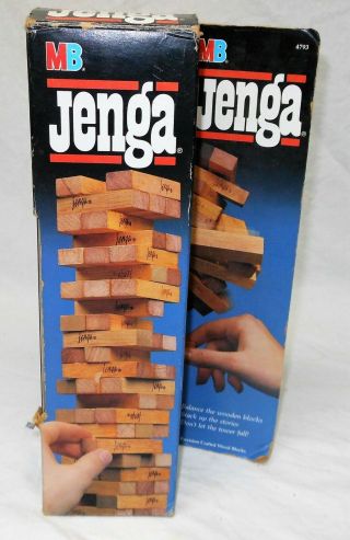 Vintage Jenga The Wood Block Game - Milton Bradley - 1986 -