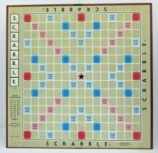 Vintage Selchow & Righter Scrabble Game Board Replacement Piece - Board Only