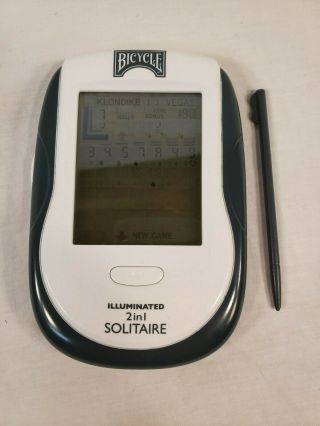 Bicycle Illuminated Handheld 2 In 1 Electronic Solitaire 2006 W/stylus