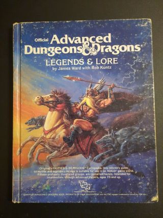 Tsr Advanced Dungeons And Dragons Legends And Lore 1984 Ad&d 2013