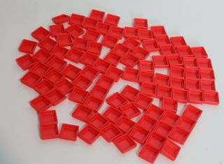 2008 Scrabble Upwords Replacement Plastic Red Letter Tiles 2
