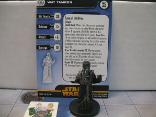 Star Wars Miniatures Revenge Of The Sith Wat Tambor With Card 41/60