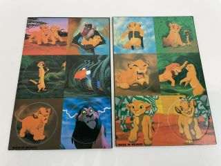 Vintage Disney The Lion King Tabb Milk Cap Pog 2 Sheets Set Of 12