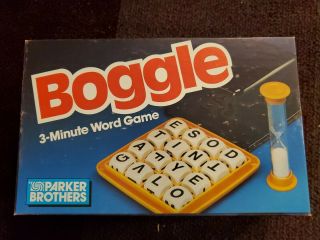 1987 Boggle 3 - Minute Word Game Complete Parker Brothers No.  0384 Dice