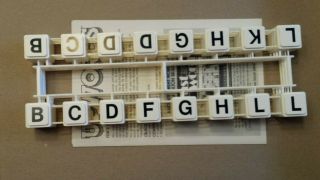 64 Plastic Letter Tiles From 1984 Upwords Game.