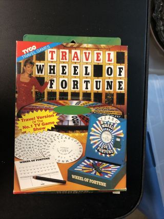 Vintage Travel Wheel Of Fortune Board Game Tyco Games Edition 1993