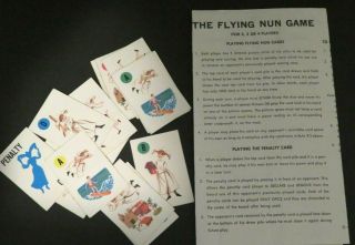 1968 The Flying Nun Board Game Replacement Cards,  Instructions Only