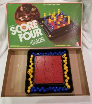 Vintage Score Four 4 Board Game Rare Green 3d 1982 Leisure Dynamics 8325 Connect