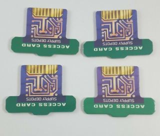 The Omega Virus Game Replacement Parts - 4 Green Access Cards Supply Depots 2
