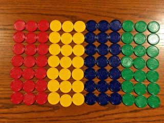 2001 Sequence For Kids Board Game - 84 Replacement Chips (complete Set)