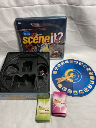 Disney Scene It Deluxe 2nd Edition Dvd Board Game Tin 2007 K5