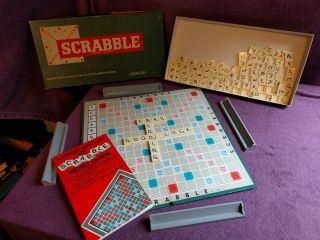 Vintage Scrabble Board Game From The 1970 With The Authorise Scrabble Word Guide
