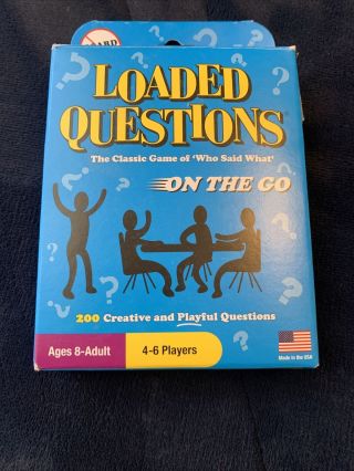 Loaded Questions The Classic Game Of " Who Said What " On The Go.